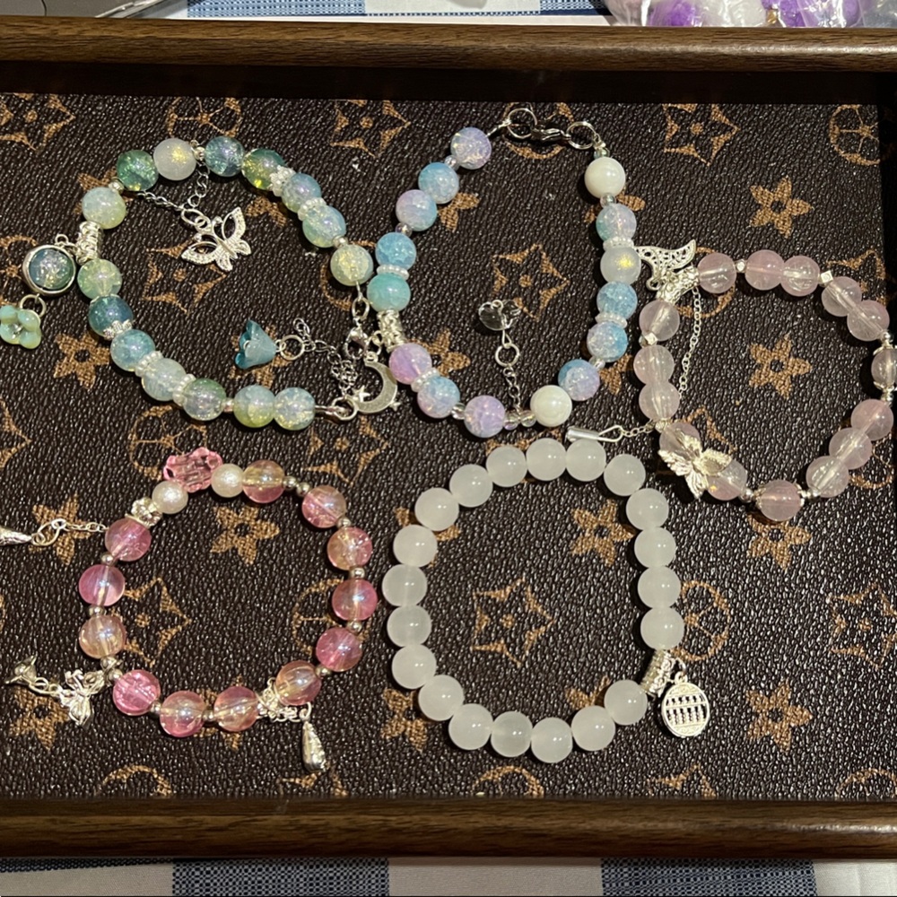 Charming Pastel Beaded Bracelet Collection
